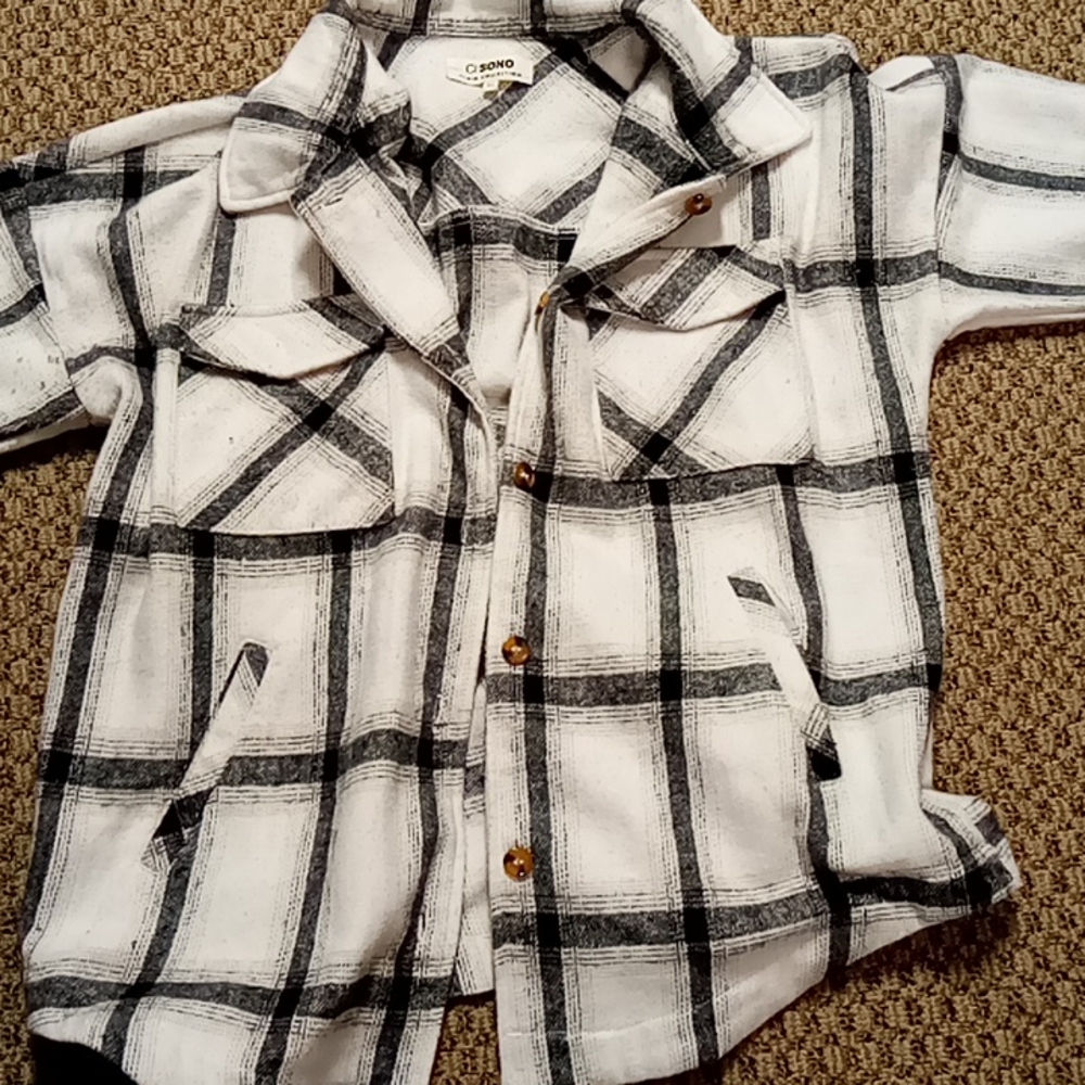 White and Grey plaid jacket